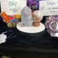 Flower Agate tower and sphere